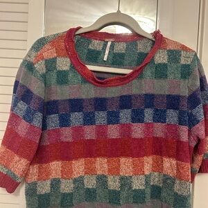 Colorful Checkered Women's Sweater shirt